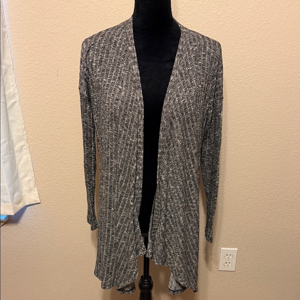 American Eagle Outfitters Charcoal Open-Front Cardigan